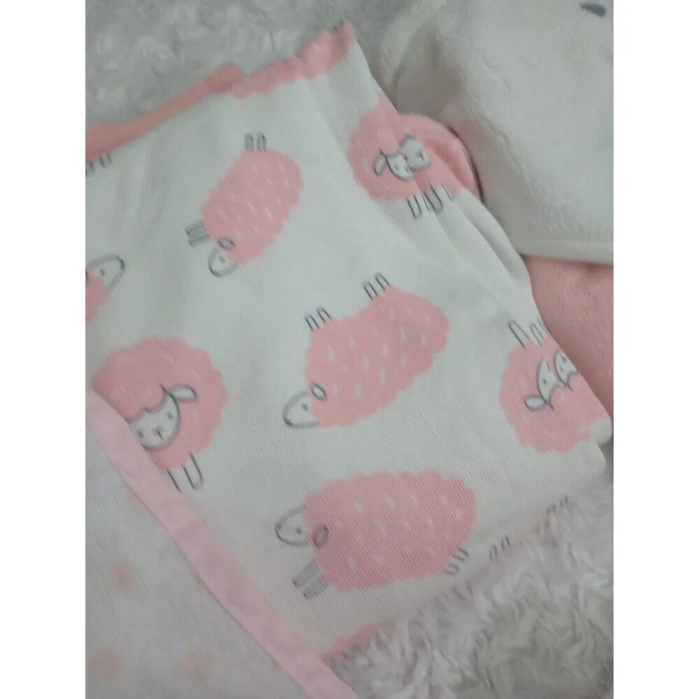 Lote 5 Pcs baby girl Pink hooded bath towels